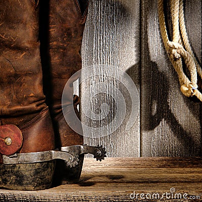 American West Rodeo Cowboy Boots and Lasso Lariat