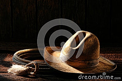 American West Rodeo Cowboy Hat and Lasso Lariat