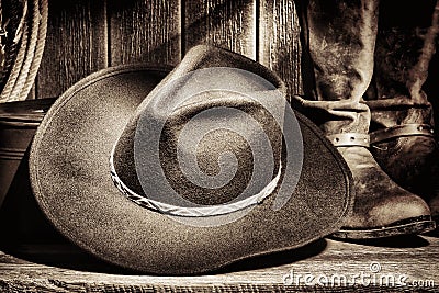 American West Rodeo Cowboy Hat and Western Boots