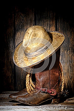 American West Rodeo Cowboy Hat and Western Boots