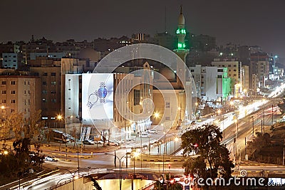 Amman city view in the night, Jordan