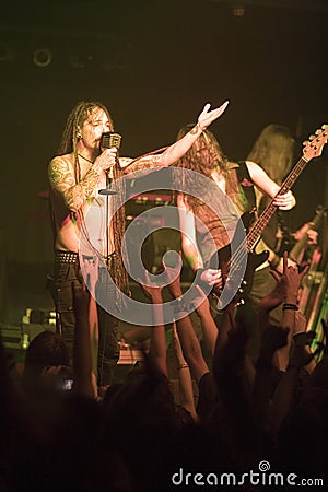 Amorphis performs on stage at Diesel club