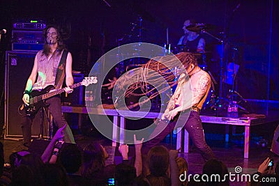Amorphis performs on stage at Diesel club