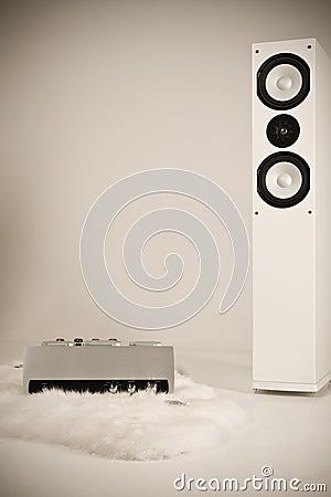 Amplifier and tower speaker