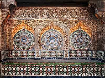 Ancient Arabic niche with mosaic in Medina