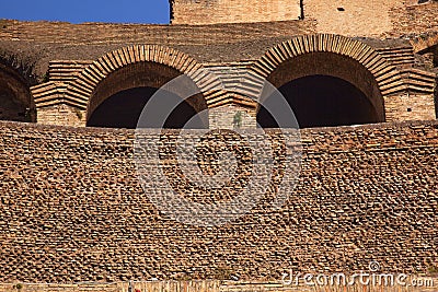 Ancient Colosseum Inside Wall Arches Rome Italy