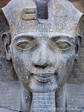 Ancient Egypt Statue Face of the Pharaoh Closeup