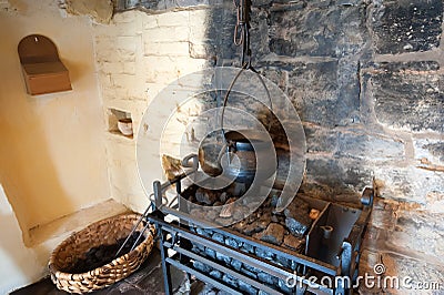Ancient fireplace details