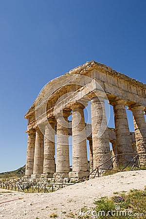 Ancient Greek temple Segesta front view