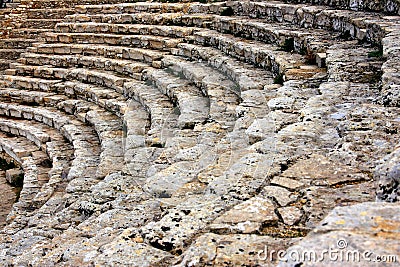 Ancient greek theater marble stairs, Sicily