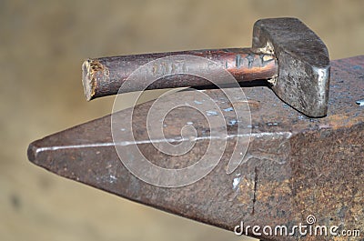 Ancient hammer and anvil