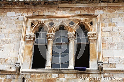Ancient stone ornament window.