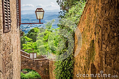 Ancient street in a small town in Tuscany