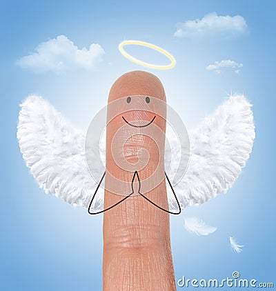 Angel on finger