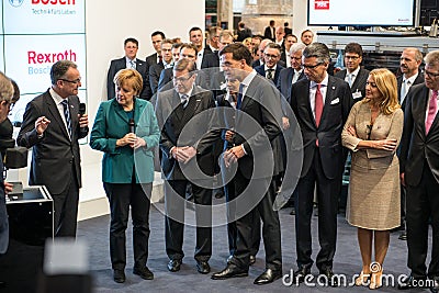 Angela Merkel and Mark Rutte at the Hannover Messe, 7 April 2014