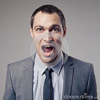 Angry Businessman Screaming