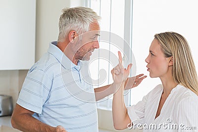 Angry couple having an argument