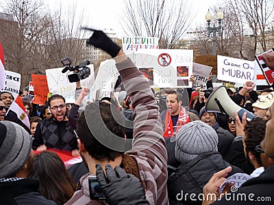 Angry Crowd Against Hosni Mubarak