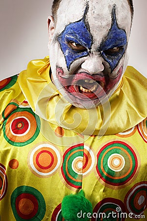 Angry evil clown