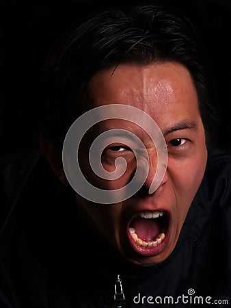 Angry man screaming