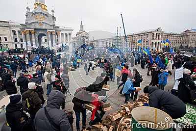 Angry people occupide main Maidan square and ask t