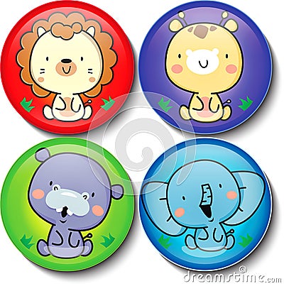 Animal cute in circles sheet