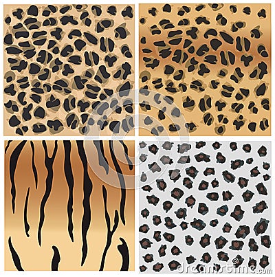 Animal patterns of tiger and leopard.