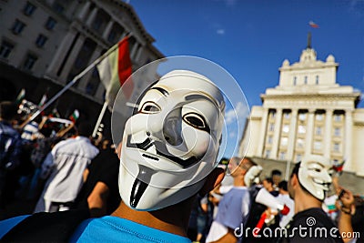 Anonymous mask protest