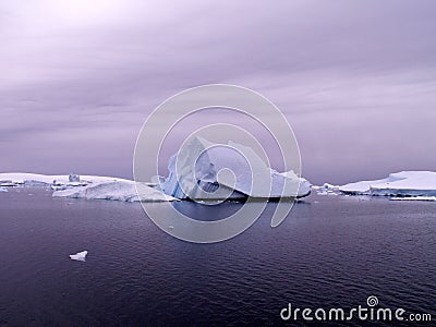 Antarctic sea with icebergs