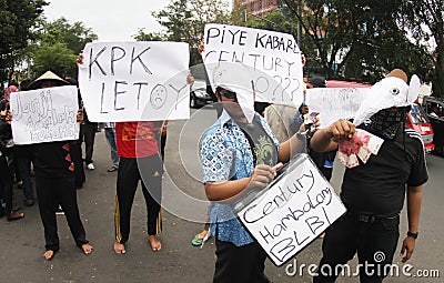 Anti-corruption demonstration in indonesia