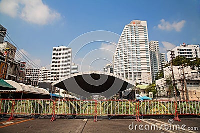 Anti-government protest tent camp at Asoke area