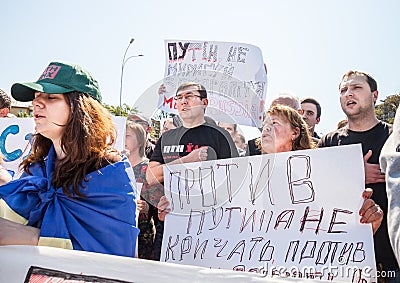 Anti Putin meeting in support of Ukraines unity