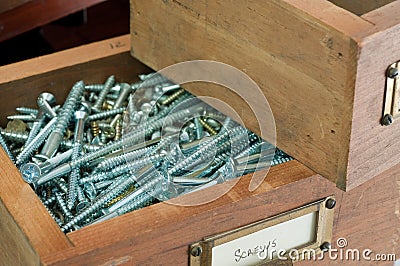 Antique Box of Screws