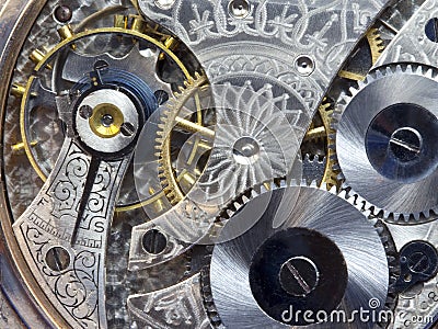 Antique Pocket Watch Gears and Works--Macro