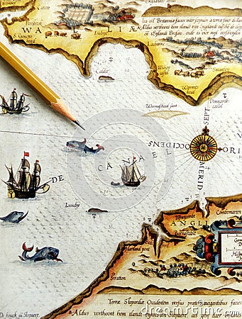 Antique sea navigation map