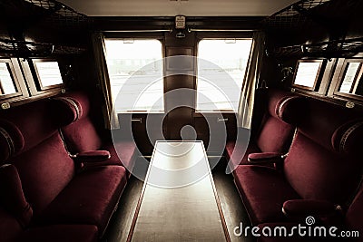 Antique train interior