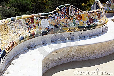 Antonio Gaudi - A Bench In Park Guell Royalty F