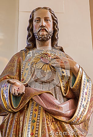 Antwerp - Heart of Jesus statue in Saint Willibrordus church