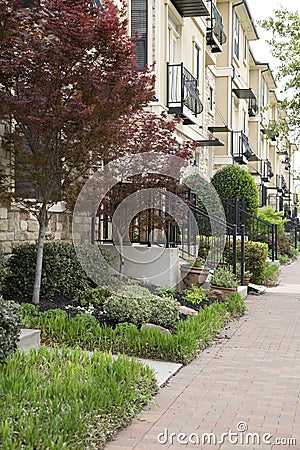 Apartment building with garden