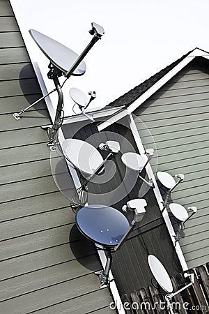 Apartment Eight TV Satellite Dishes Tilted