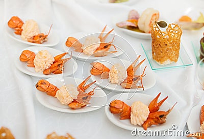 Appetizer Made Of Scampi Royalty Free Stock