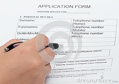 Application And Personal Details Form Royalty