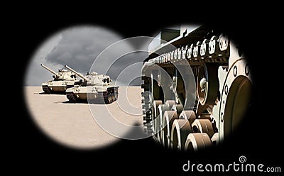 Approaching Army Tanks Through Binoculars