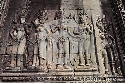 Apsaras at second level of Angkor Wat