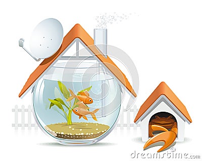 Aquarium home with a guard