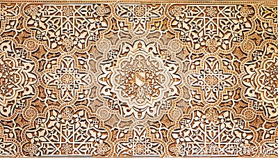 Arabic pattern texture at Alhambra palace