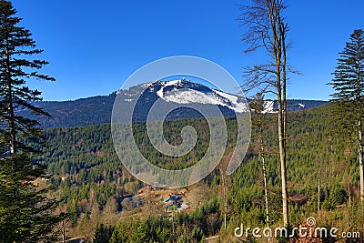 Arber, Spring landscape around Špičák, ski resort, Bohemian Forest (Šumava), Czech Republic