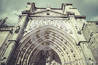 Arch and side door of the cathedral toledo