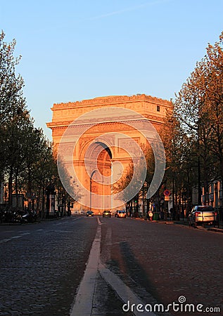 Arch of Triumph at Sunset