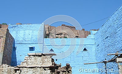 Architectural details in Blue City, India